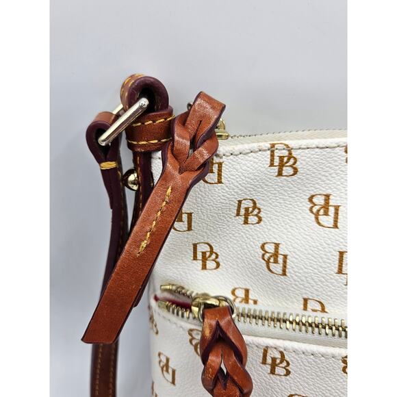 Dooney & Bourke Gretta Women's Crossbody Purse Handbag Leather‎ White/Tan - Picture 7 of 16